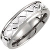 Titanium & Sterling Silver Inlay 7 mm Woven Band Size 13 - Siddiqui Jewelers