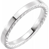 14K White 3 mm Rope Pattern Band Size 7 - Siddiqui Jewelers