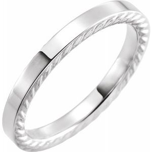 14K White 3 mm Rope Pattern Band Size 7 - Siddiqui Jewelers