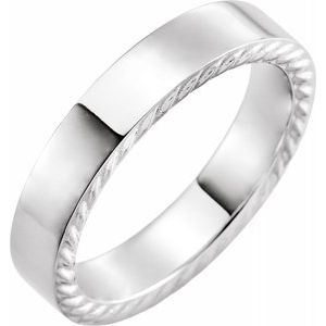 14K White 5 mm Rope Pattern Band Size 11 - Siddiqui Jewelers