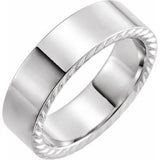 14K White 7 mm Rope Pattern Band Size 11 - Siddiqui Jewelers