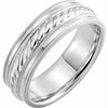 14K White 7 mm Rope Pattern Band with Milgrain Size 10 - Siddiqui Jewelers