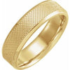 18K Yellow 6 mm  Knurled Beveled-Edge Band Size 10 - Siddiqui Jewelers
