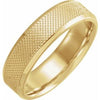 14K Yellow 6 mm  Knurled Beveled-Edge Band Size 10 - Siddiqui Jewelers