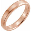 14K Rose 4 mm Beveled-Edge Band with Satin Finish Size 10 - Siddiqui Jewelers