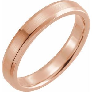 14K Rose 4 mm Beveled-Edge Band with Satin Finish Size 10 - Siddiqui Jewelers
