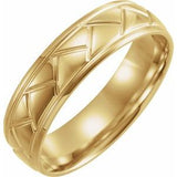 14K Yellow 6 mm Tread Pattern Band Size 11 - Siddiqui Jewelers