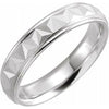 14K White 5 mm Geometric Band with Matte/Polished Finish Size 11 - Siddiqui Jewelers