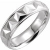 14K White 6 mm Geometric Band with Polished Finish Size 8.5 - Siddiqui Jewelers