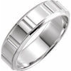 14K White 6 mm Patterned Band Size 10 - Siddiqui Jewelers