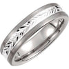 Tungsten & Sterling Silver 6.3 mm Swiss-Cut Band Size 7.5 - Siddiqui Jewelers