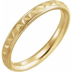 14K Yellow 3 mm Geometric Band with Matte/Polished Finish Size 7 - Siddiqui Jewelers