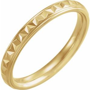 14K Yellow 3 mm Geometric Band with Polished Finish Size 7 - Siddiqui Jewelers