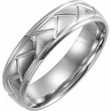 10K White 6 mm Tread Pattern Band Size 8 - Siddiqui Jewelers