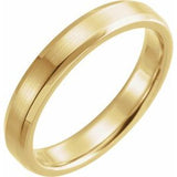 14K Yellow 4 mm Beveled-Edge Band with Satin Finish Size 11 - Siddiqui Jewelers