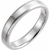Platinum 4 mm Beveled2Edge Band with Satin Finish Size 8 - Siddiqui Jewelers