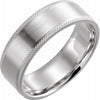 14K White 7 mm Flat Knurled Edge Band with Satin Finish Size 11 - Siddiqui Jewelers