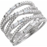 14K White 1 CTW Diamond Negative Space Ring - Siddiqui Jewelers