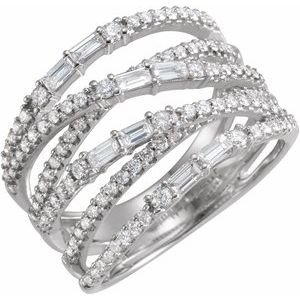 14K White 1 CTW Diamond Negative Space Ring - Siddiqui Jewelers