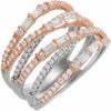 14K White & Rose 1 CTW Diamond Negative Space Ring - Siddiqui Jewelers