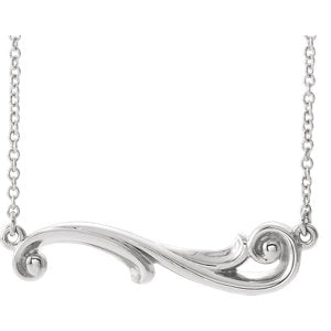 Sterling Silver Freeform Bar 16" Necklace - Siddiqui Jewelers