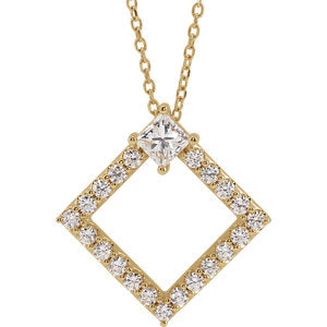 14K Yellow 5/8 CTW Diamond 16-18" Necklace - Siddiqui Jewelers