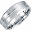 Tungsten 8.3 mm Beveled Band with Grooved Center Size 11 - Siddiqui Jewelers