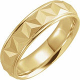 14K Yellow 6 mm Geometric Band with Matte/Polished Finish Size 10 - Siddiqui Jewelers