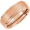 18K Rose Gold PVD Tungsten 8 mm Rounded Edges Band with Satin Finish Size 6-Siddiqui Jewelers