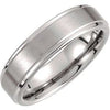 Tungsten 6 mm Satin and Polished Edge Band Size 8-Siddiqui Jewelers