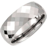 Tungsten 8.3 mm Diamond Cut Faceted Band Size 10.5 - Siddiqui Jewelers