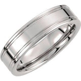 Tungsten 6 mm Grooved Band Size 8 - Siddiqui Jewelers