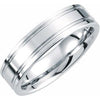 White Tungsten 6 mm Grooved Band Size 11-Siddiqui Jewelers