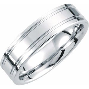 White Tungsten 6 mm Grooved Band Size 11-Siddiqui Jewelers