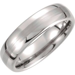 Tungsten 6 mm Domed Band with Satin Center Size 11-Siddiqui Jewelers