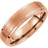 18K Rose Gold PVD Tungsten 4 mm Satin and Polished Edge Band Size 5-Siddiqui Jewelers