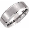 Tungsten 8 mm Beveled-Edge Band with Satin Center Size 7.5-Siddiqui Jewelers