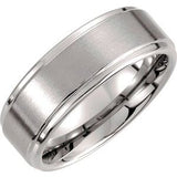 Tungsten 8 mm Rounded Edge Band with Satin Finish Size 14-Siddiqui Jewelers