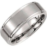 Tungsten 8 mm Rounded Edge Band with Satin Finish Size 7 - Siddiqui Jewelers