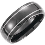 Tungsten 8.3 mm Band with Black Immersion Plating Size 8 - Siddiqui Jewelers