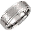 Tungsten 8 mm Ridged Band with Bark Finish Size 11.5-Siddiqui Jewelers