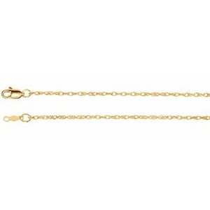 18K Yellow 1.5 mm Solid Rope 16" Chain with Lobster Clasp-Siddiqui Jewelers