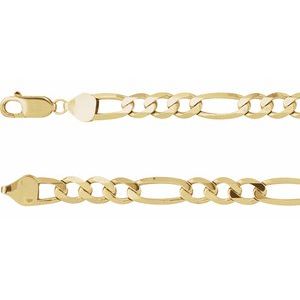 14K Yellow 6.5 mm Figaro 7" Chain 
 Siddiqui Jewelers