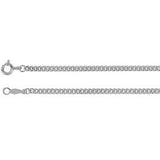 14K White 2.25 mm Solid Curb Link 20" Chain-Siddiqui Jewelers