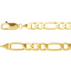 14K Yellow 5.5 mm Figaro 7" Chain  Siddiqui Jewelers