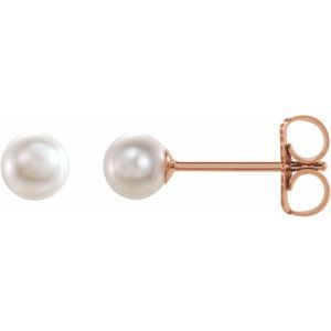 14K Rose Akoya Cultured Pearl Earrings-Siddiqui Jewelers