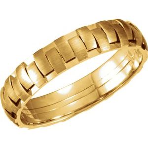 14K Yellow 5 mm Design Band with Satin Finish Size 8.5 - Siddiqui Jewelers