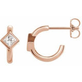 14K Rose 1/3 CTW Diamond Hoop Earrings - Siddiqui Jewelers