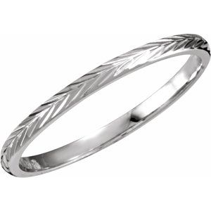 14K White Design-Engraved Band Size 10 - Siddiqui Jewelers