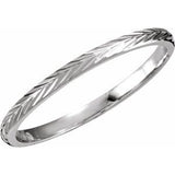 14K White Design-Engraved Band Size 7 - Siddiqui Jewelers